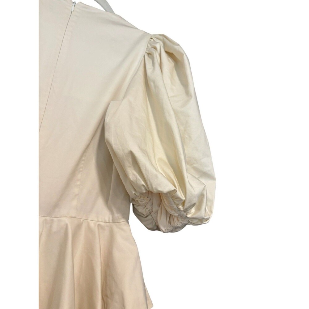 Hunter Bell Ivory Square Neck Puff Sleeve Backless Maxi Dress - Picture 7 of 12